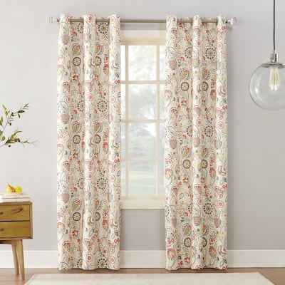 Buy Cream Blue Curtains Drapes Online At Overstock Our Best