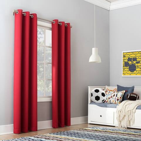 Sun Zero Riley Kids Bedroom Blackout Grommet Curtain Panel, Single Panel