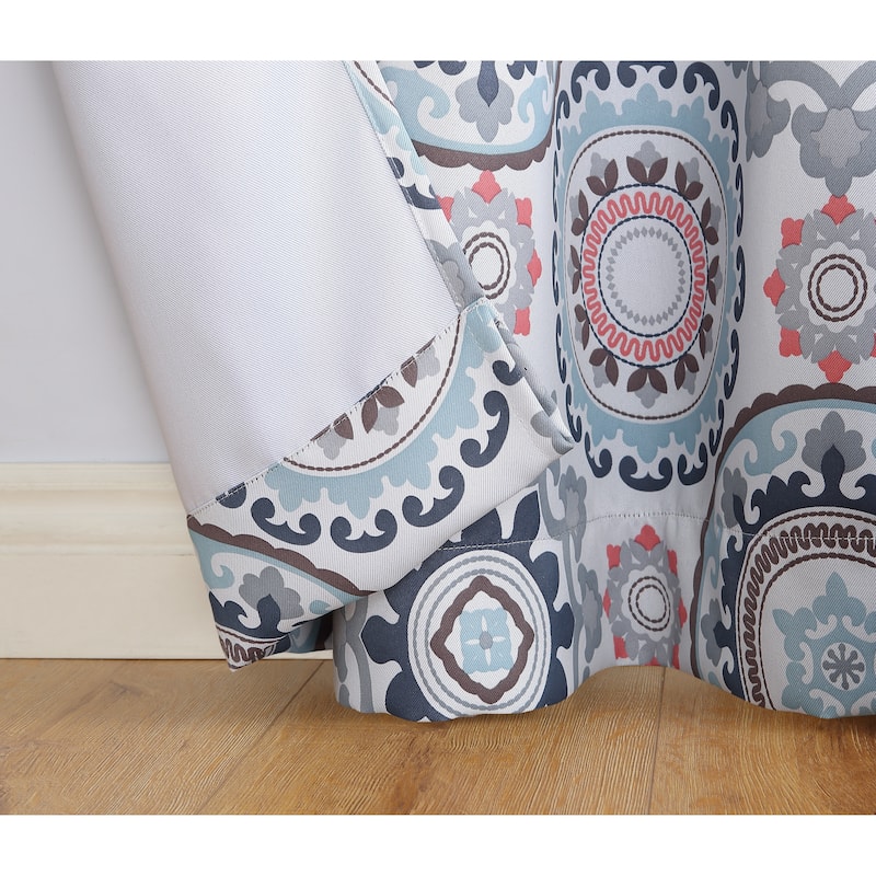 Sun Zero Nepal Global Print Blackout Grommet Curtain Panel, Single Panel