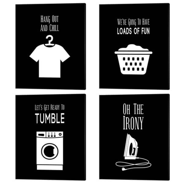 Color Me Happy Laundry Puns Canvas Art Set Of 4 12 X 15 Overstock 22885115