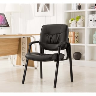 BLACK VINYL RECEPTION AREA GUEST SIDE OFFICE CHAIR 
