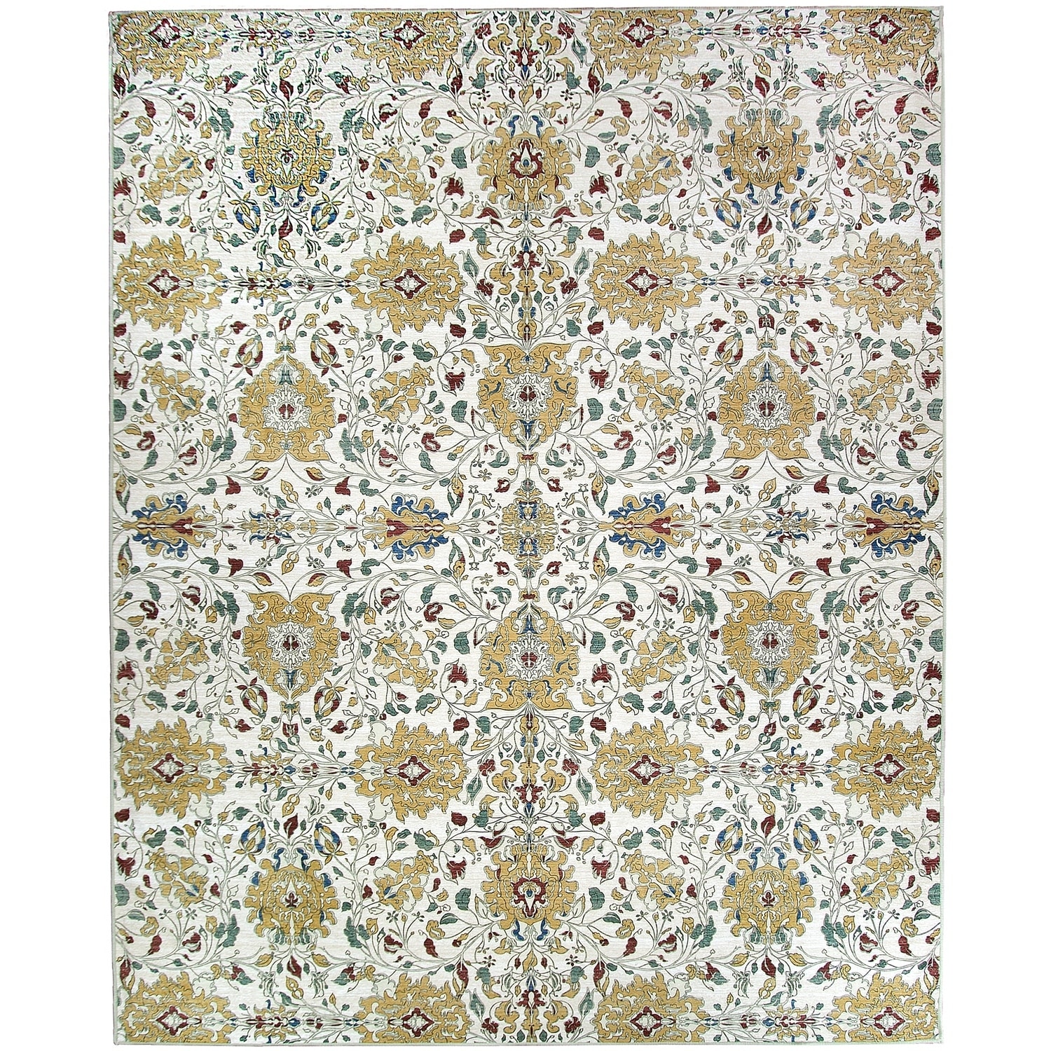 Ruggable Washable Stain Resistant Pet Area Rug Traditional Floral Cream