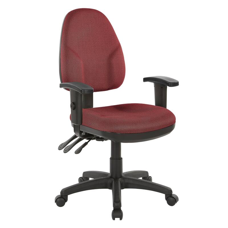 Dual Function Ergonomic Chair with Adjustable Back Height - diamond wine