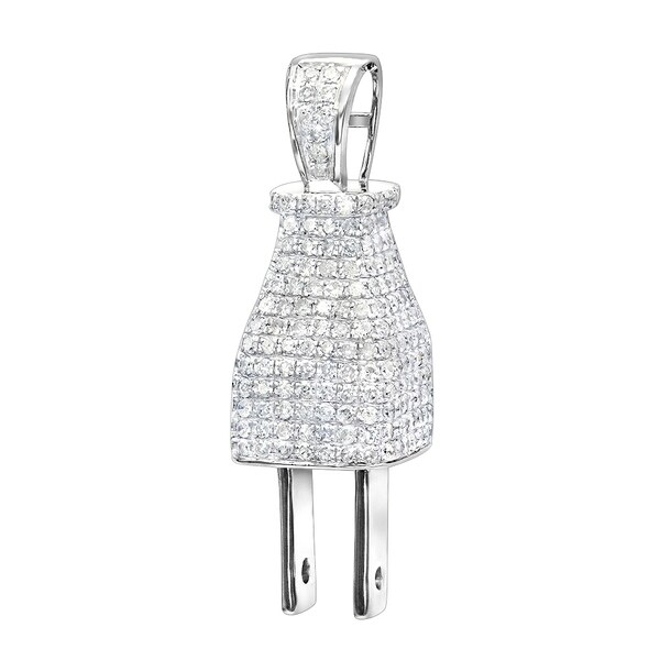 Shop Mens Hip Hop Jewelry 3D Real Gold & Diamond Power Plug Pendant & Chain 10K Gold 2.5ct by ...