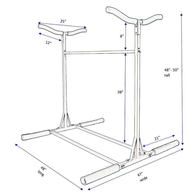 Freestanding double sided 3 kayaks rack