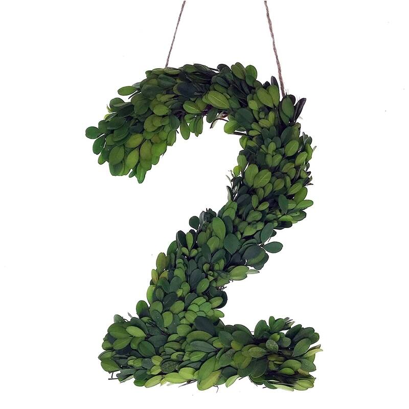 Modern Home 12-in. Boxwood Monogram Wreath Letters