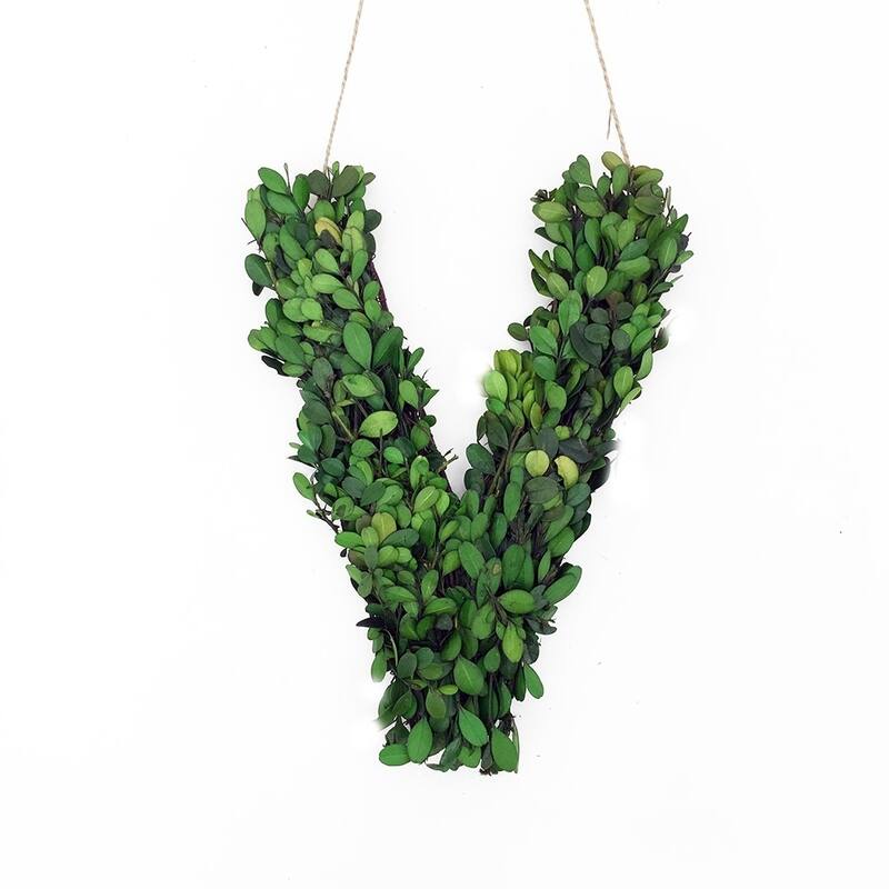 Modern Home 12-in. Boxwood Monogram Wreath Letters