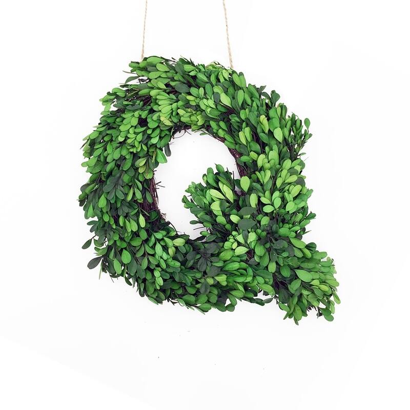 Modern Home 12-in. Boxwood Monogram Wreath Letters