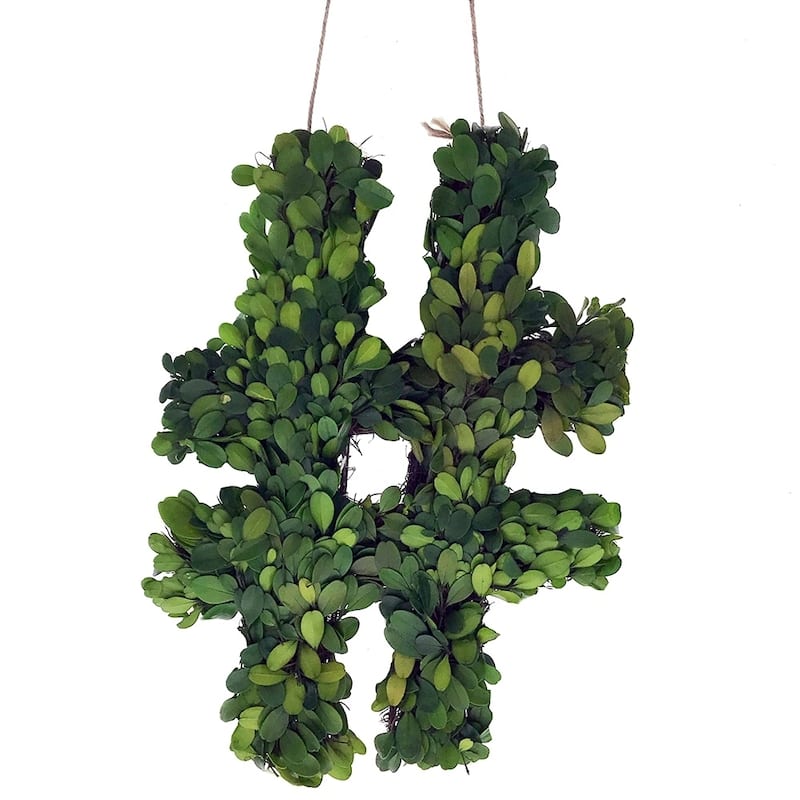 Modern Home 12-in. Boxwood Monogram Wreath Letters