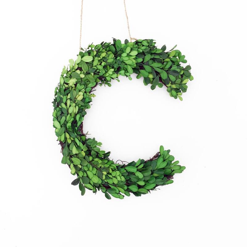 Modern Home 12-in. Boxwood Monogram Wreath Letters