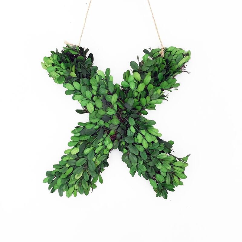Modern Home 12-in. Boxwood Monogram Wreath Letters