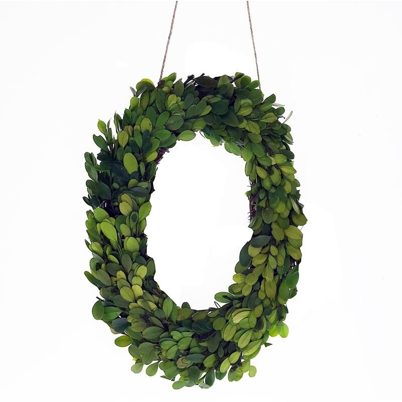 Modern Home 12-in. Boxwood Monogram Wreath Letters