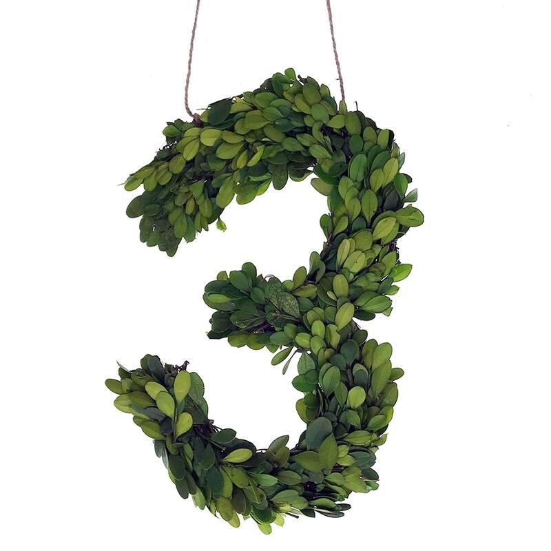 Modern Home 12-in. Boxwood Monogram Wreath Letters - 3