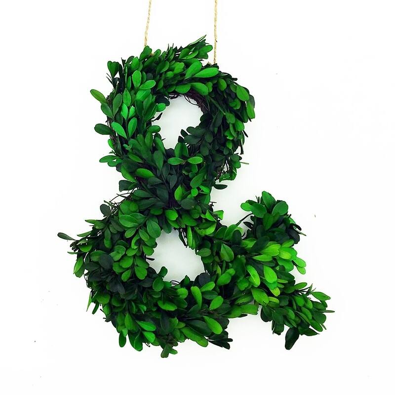Modern Home 12-in. Boxwood Monogram Wreath Letters