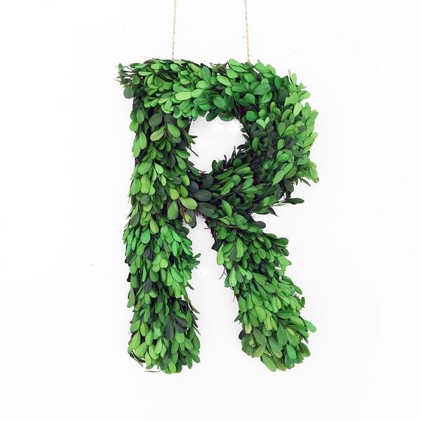 Shop Modern Home 12 Real Preserved Boxwood Monogram Wreath Letters On Sale Overstock 22885453