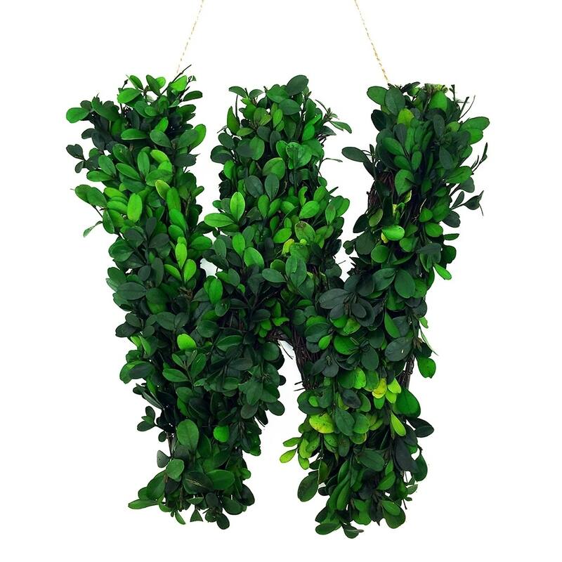 Modern Home 12-in. Boxwood Monogram Wreath Letters