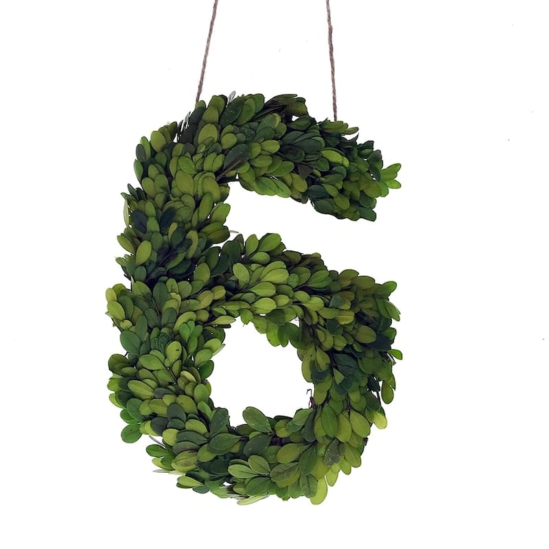 Modern Home 12-in. Boxwood Monogram Wreath Letters - 6