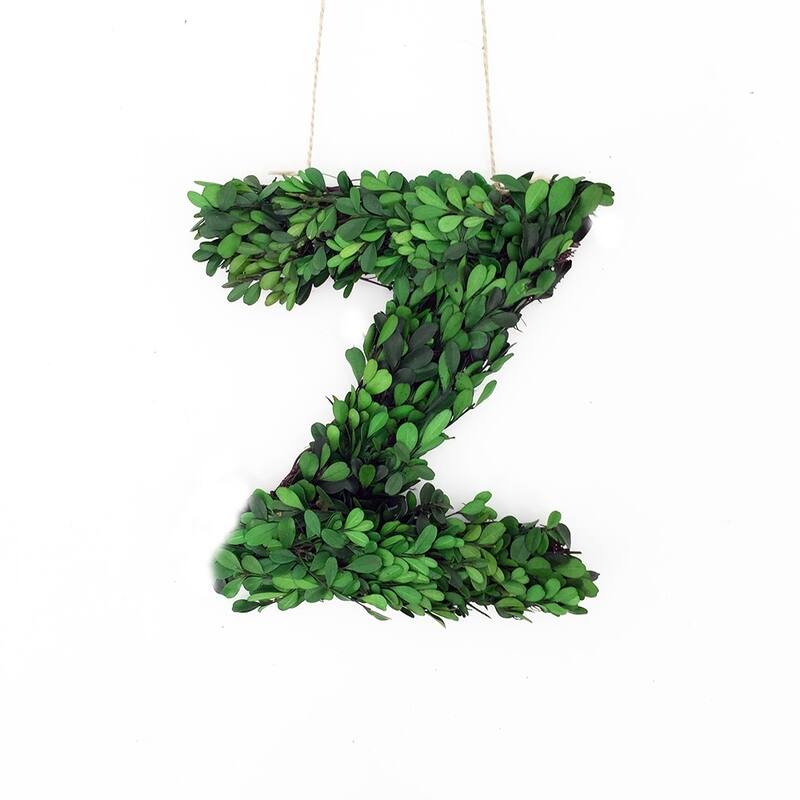 Modern Home 12-in. Boxwood Monogram Wreath Letters - z