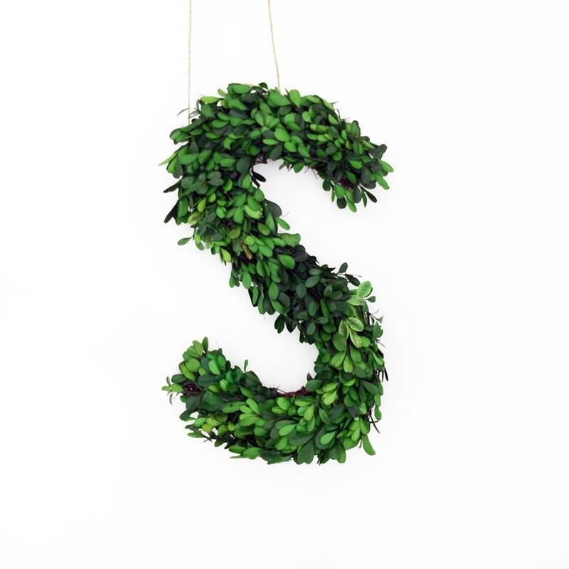 Modern Home 12-in. Boxwood Monogram Wreath Letters