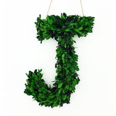 Modern Home 12-in. Boxwood Monogram Wreath Letters