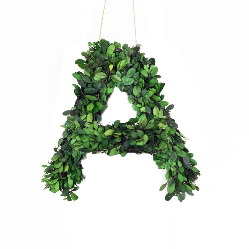 Modern Home 12-in. Boxwood Monogram Wreath Letters