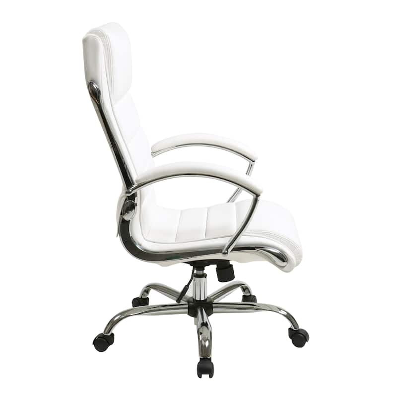 Executive Office Chair with Padded Arms in Faux Leather