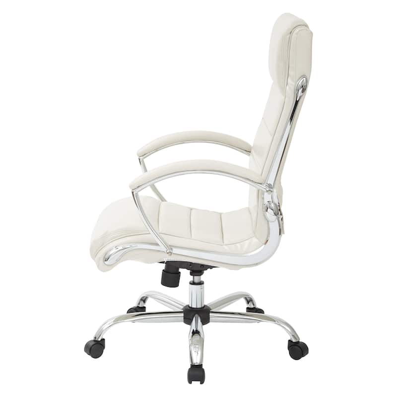 Executive Office Chair with Padded Arms in Faux Leather