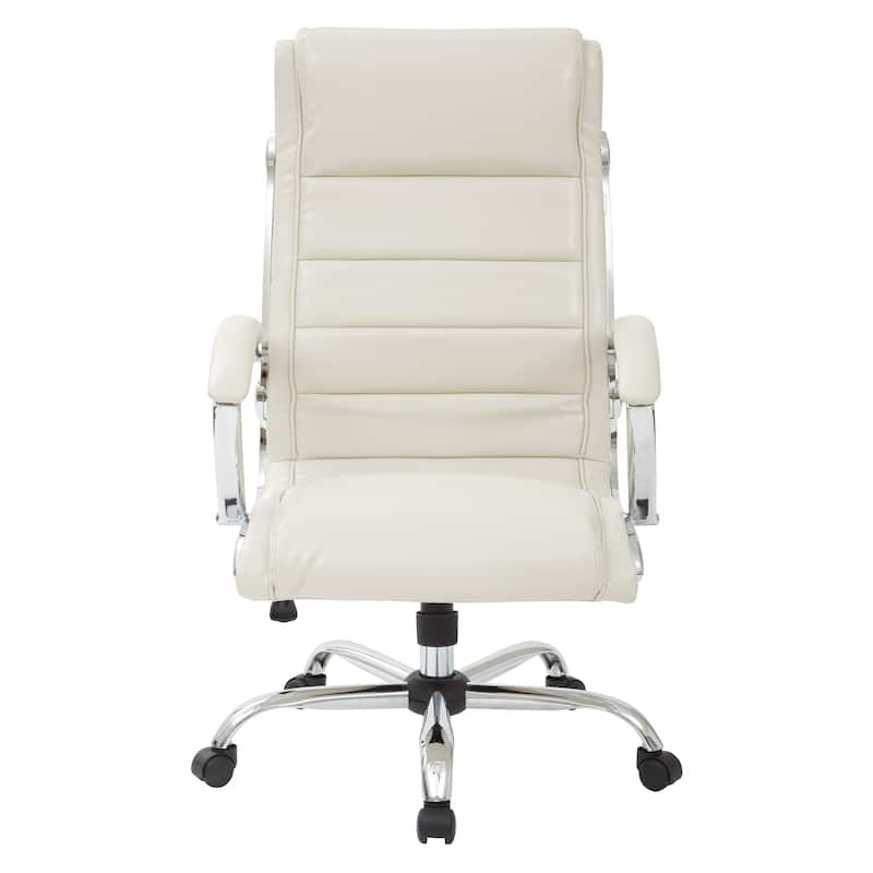 Executive Office Chair with Padded Arms in Faux Leather