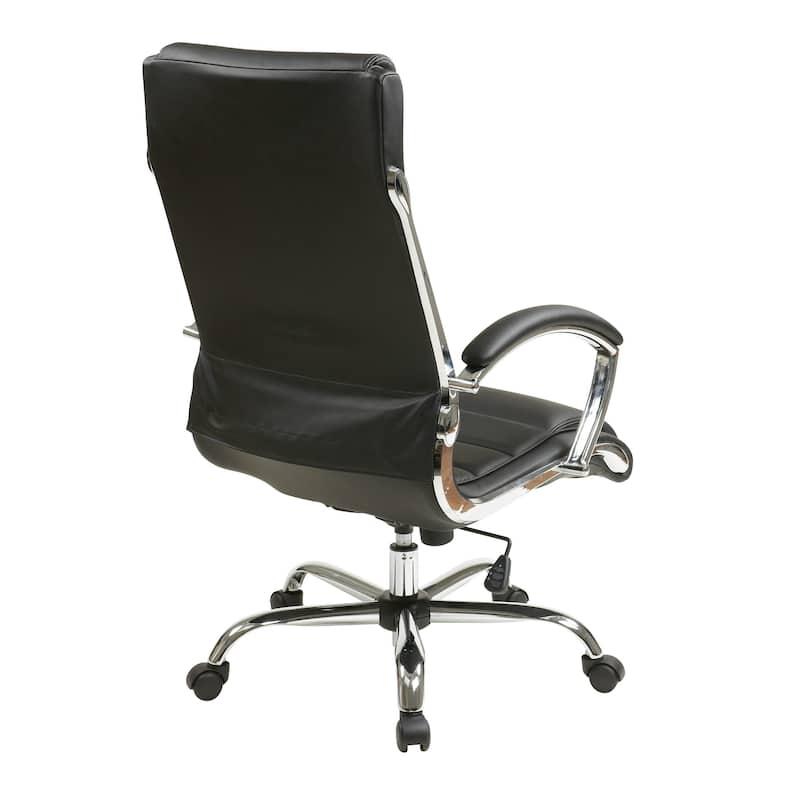 Executive Office Chair with Padded Arms in Faux Leather