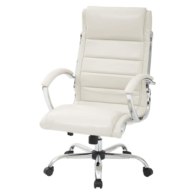 Executive Office Chair with Padded Arms in Faux Leather