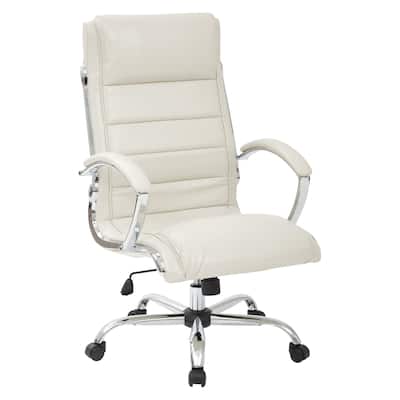 Executive Office Chair with Padded Arms in Faux Leather