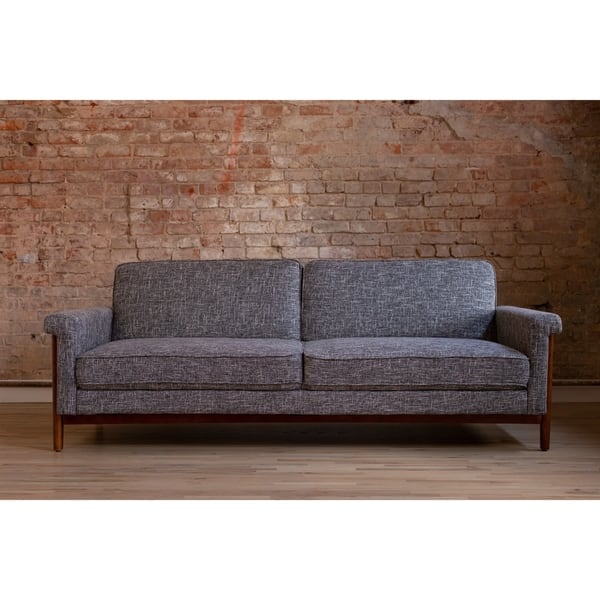 Shop Ainsley Mid Century Modern Grey Upholstered Sleeper Sofa