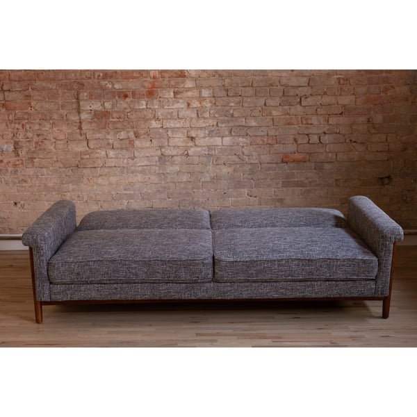 Shop Ainsley Mid Century Modern Grey Upholstered Sleeper Sofa