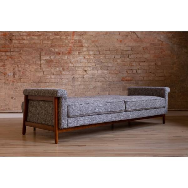 Shop Ainsley Mid Century Modern Grey Upholstered Sleeper Sofa