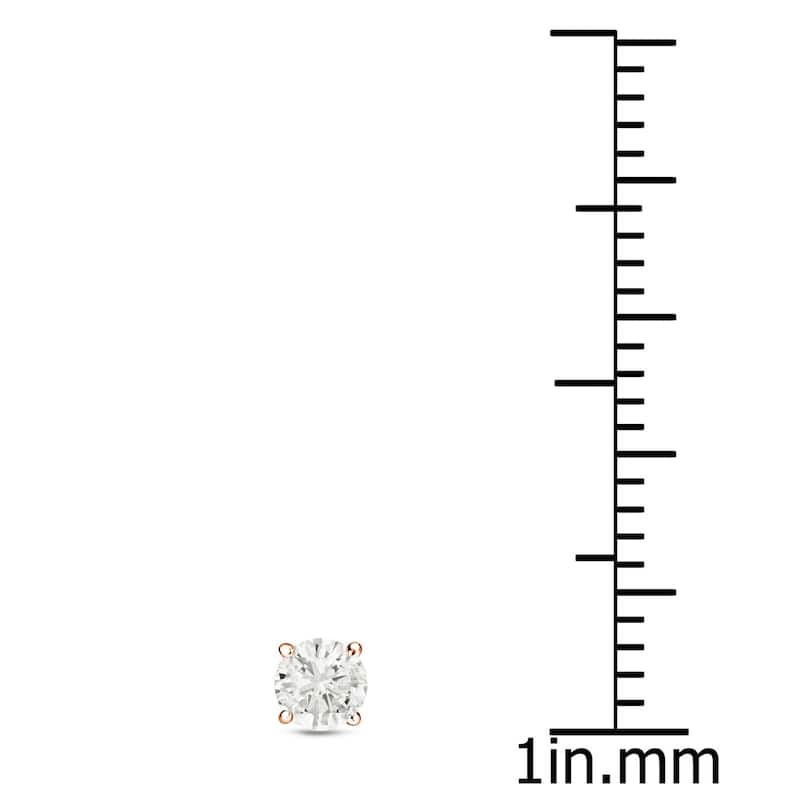 Auriya 14k Rose Gold 1/8ct Round Single Stud (1) Diamond Earring