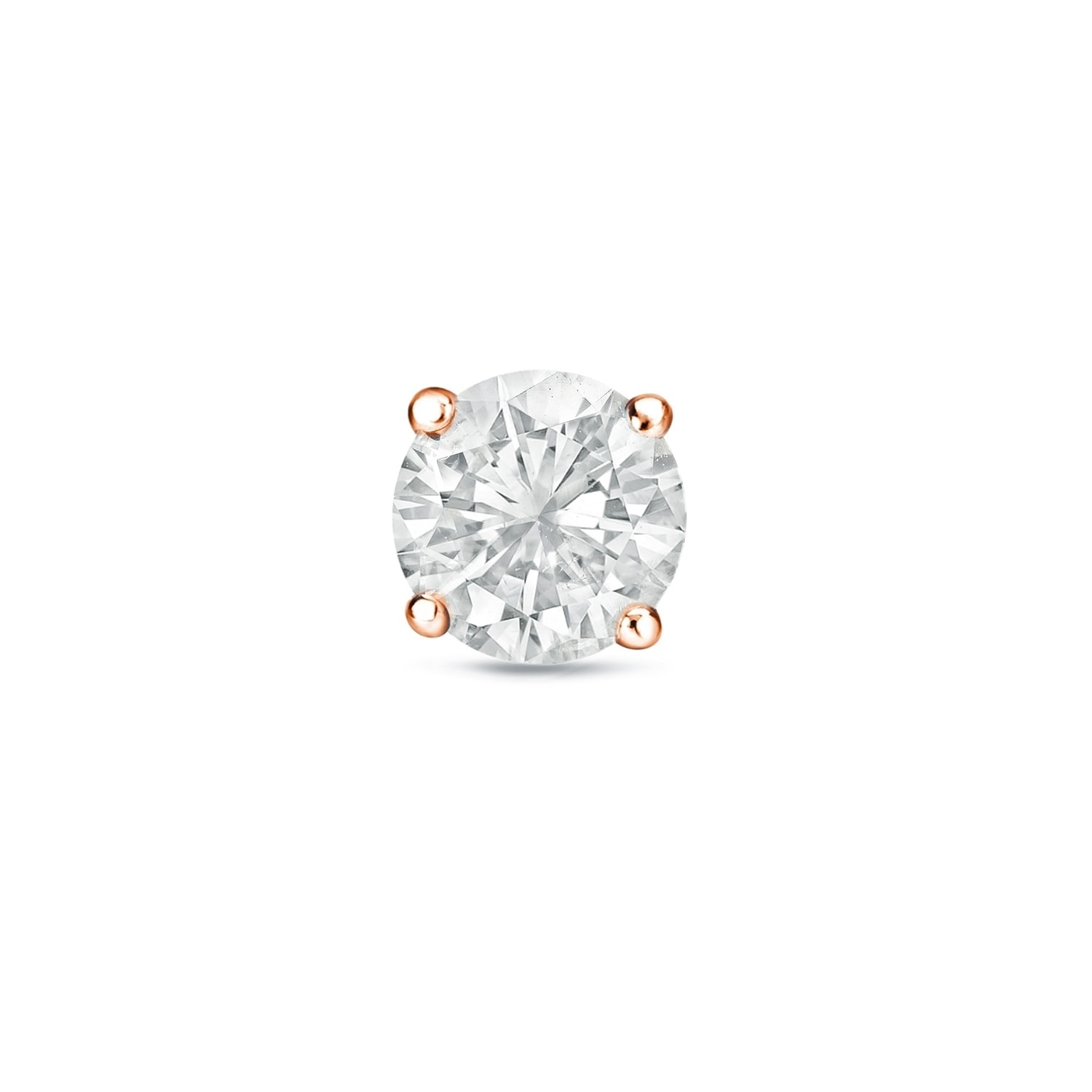 Shop Auriya 14k Rose Gold 1 8ct Round Single Stud 1 Diamond