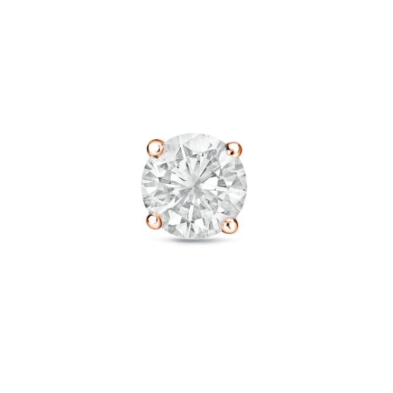 Auriya 14k Rose Gold 1/8ct Round Single Stud (1) Diamond Earring