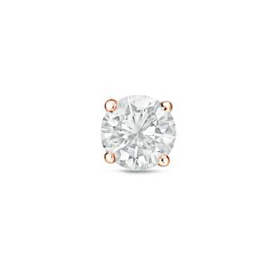 Auriya 14k Rose Gold 1/8ct Round Single Stud (1) Diamond Earring