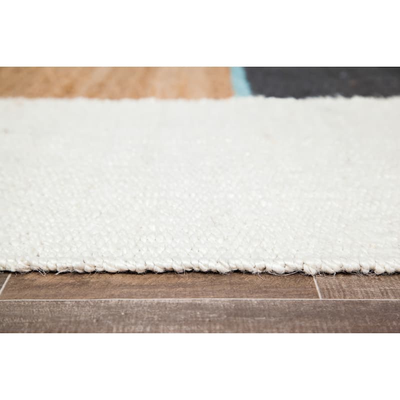 Jani Abstract Ivory/Multi Jute Area Rug - Vibrant Handwoven Style for Any Room