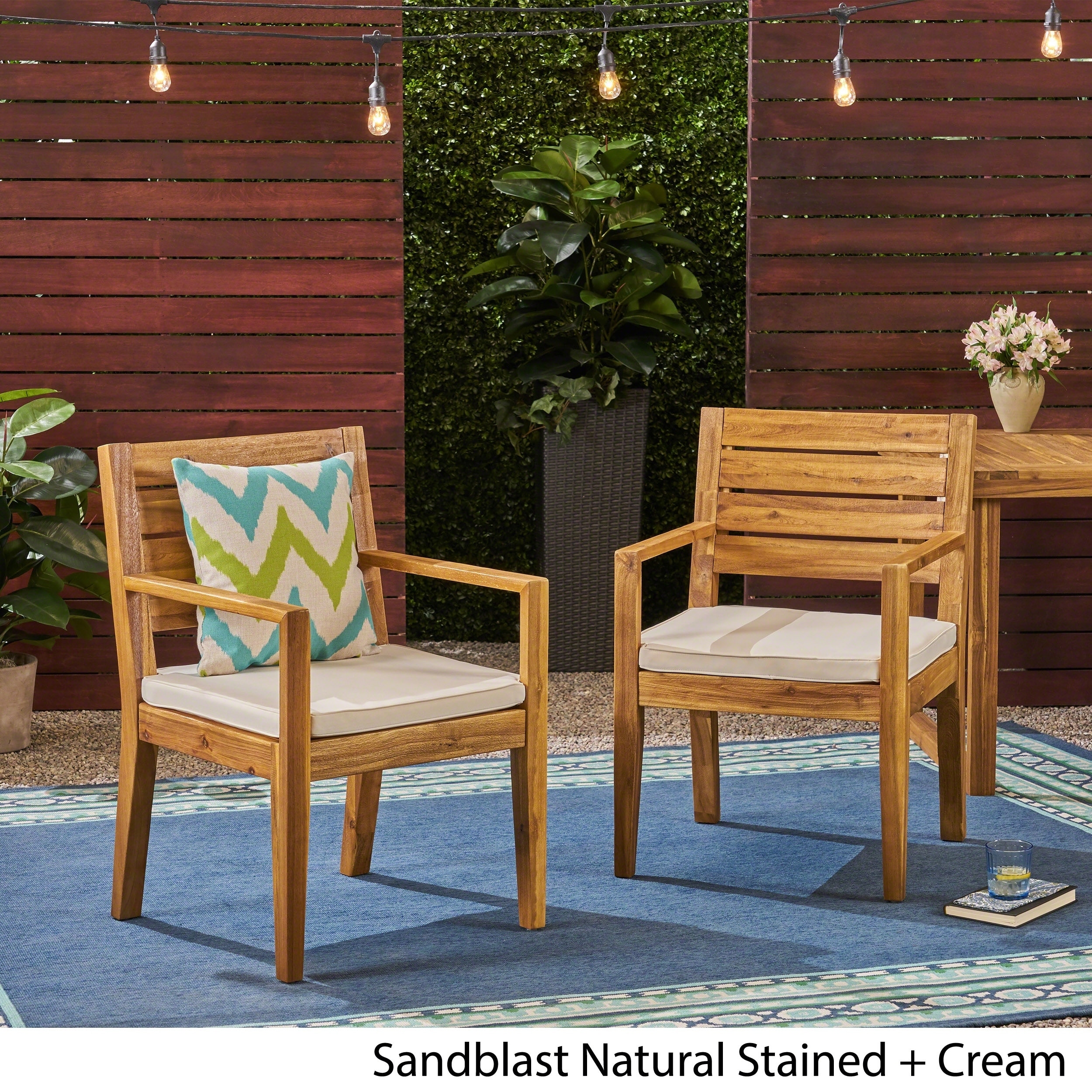 Shop Nestor Outdoor Acacia Wood Dining Chairs By Christopher