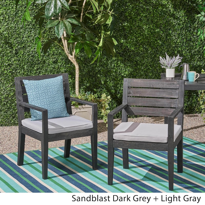 Nestor Outdoor Acacia Wood Dining Chairs by Christopher Knight Home