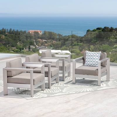 Aviara Outdoor Aluminum Club Chairs (Set of 4) by Christopher Knight Home