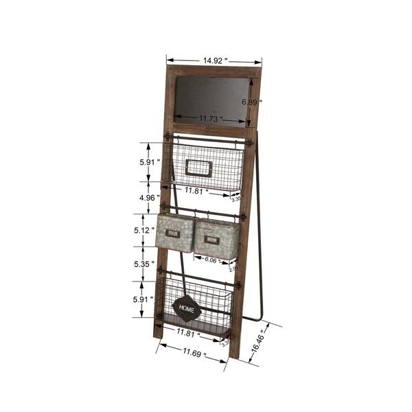 Glitzhome 43 H Rustic Farmhouse Metal Magazine Rack With 4 Rustic Farmhouse Metal Magazine Rack