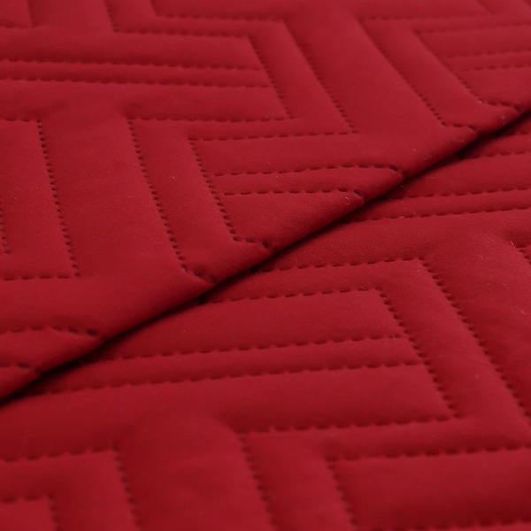 2 Pc Twin Quilt Set Microfiber Embossed Burgundy -Hannah-