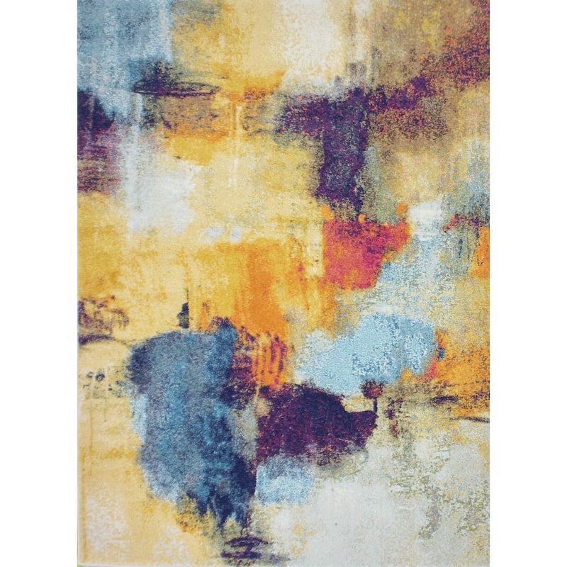 Bashian Neve Modern Abstract Watercolor Area Rug