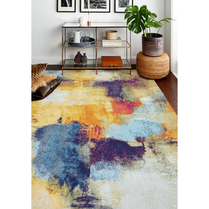Bashian Neve Modern Abstract Watercolor Area Rug