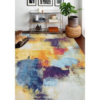 Bashian Neve Modern Abstract Watercolor Area Rug