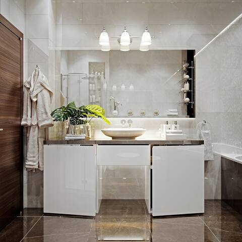 Diana 3-Light Exclusive Satin Nickel & Alabaster Vanity