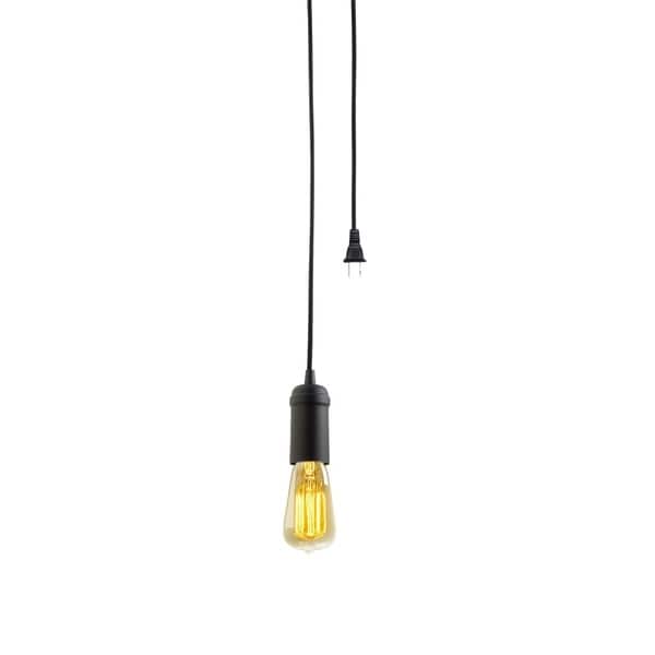 Shop Edison 1 Light Matte Black Plug In Pendant 3 Pack Free