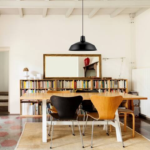 Barnyard 1-Light Industrial Warehouse Matte Black Pendant